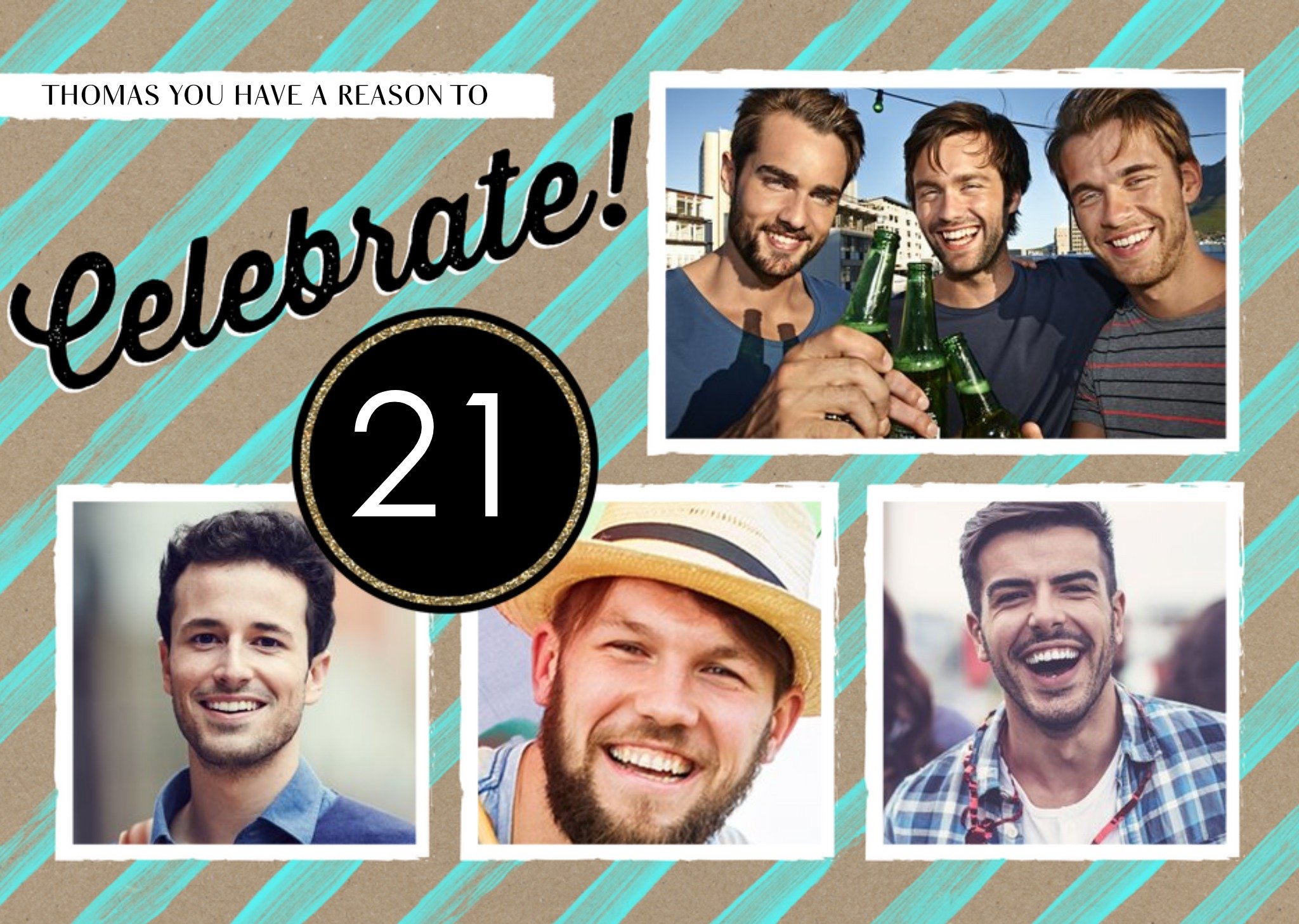 Happy 21st Birthday Multi-Photo Card Ecard