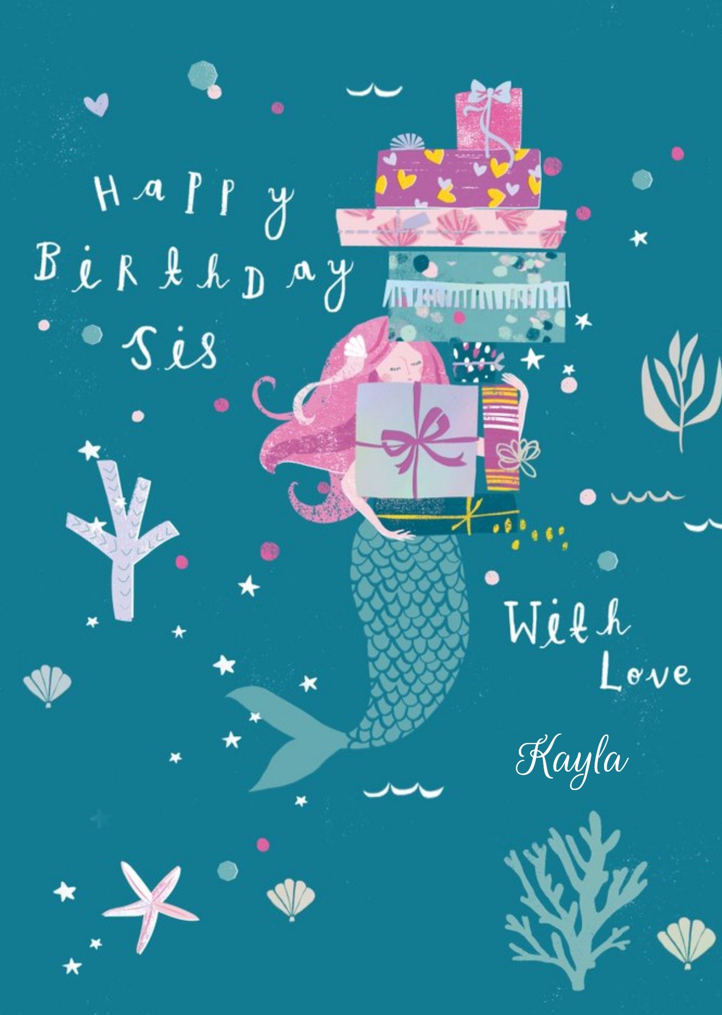 Hotchpotch Mermaid Gifts Birthday Card Ecard