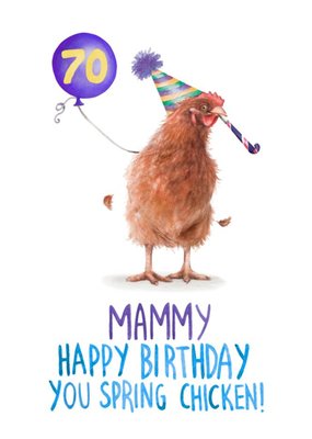 Illustration Chicken Mammy Happy Birthday Card