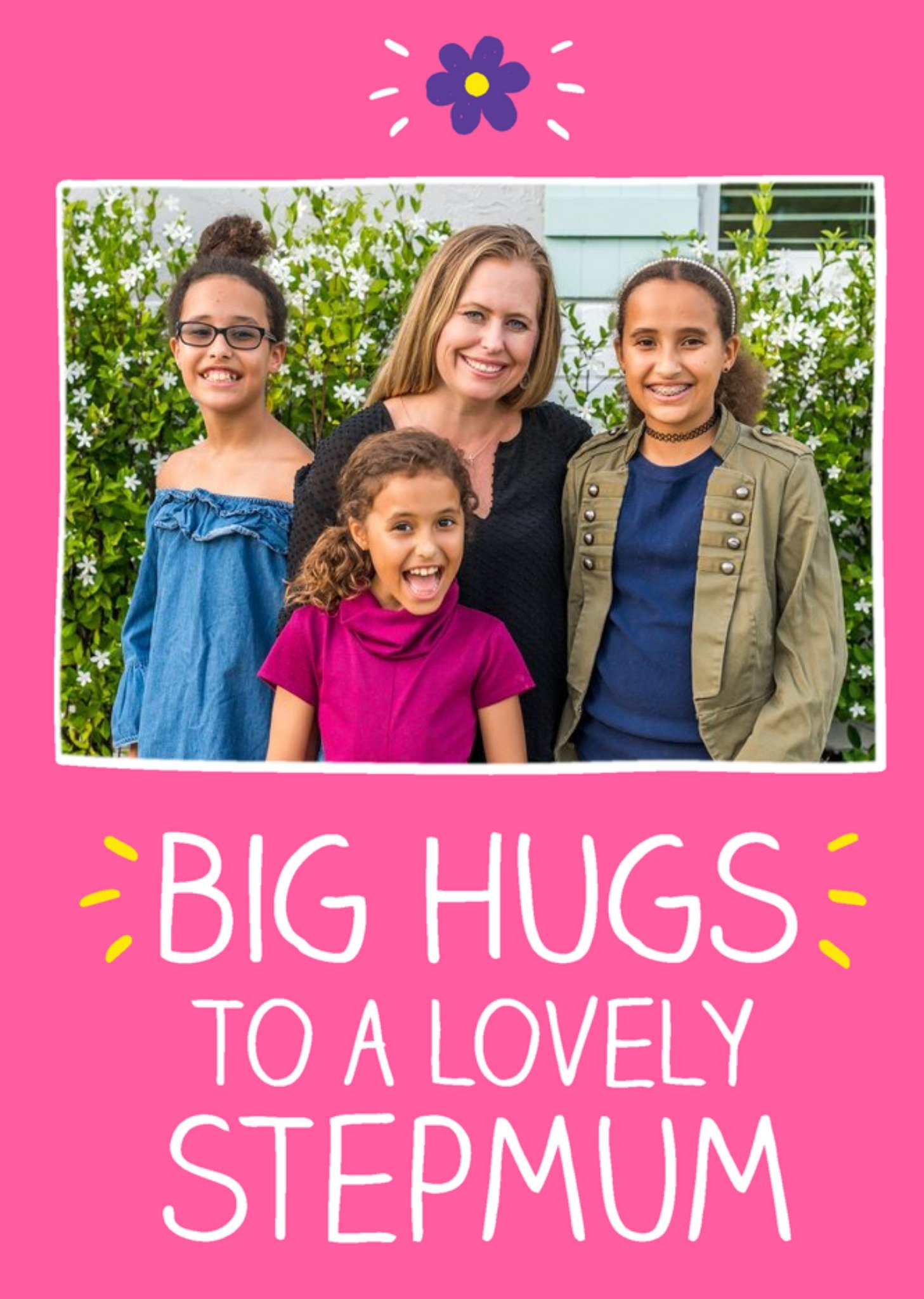 Happy Jackson Big Hugs To A Lovely Stepmum Mother's Day Card Ecard