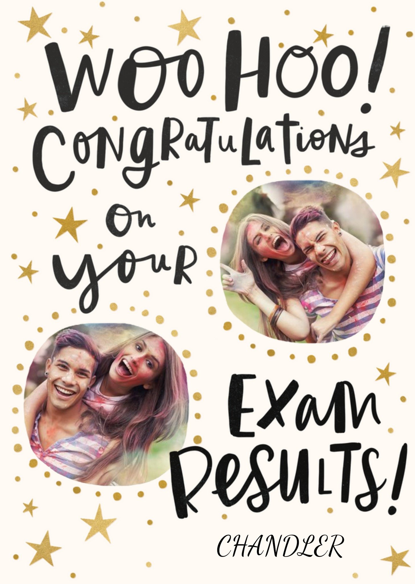 Photo Upload Typographic Congratulations Exam Card