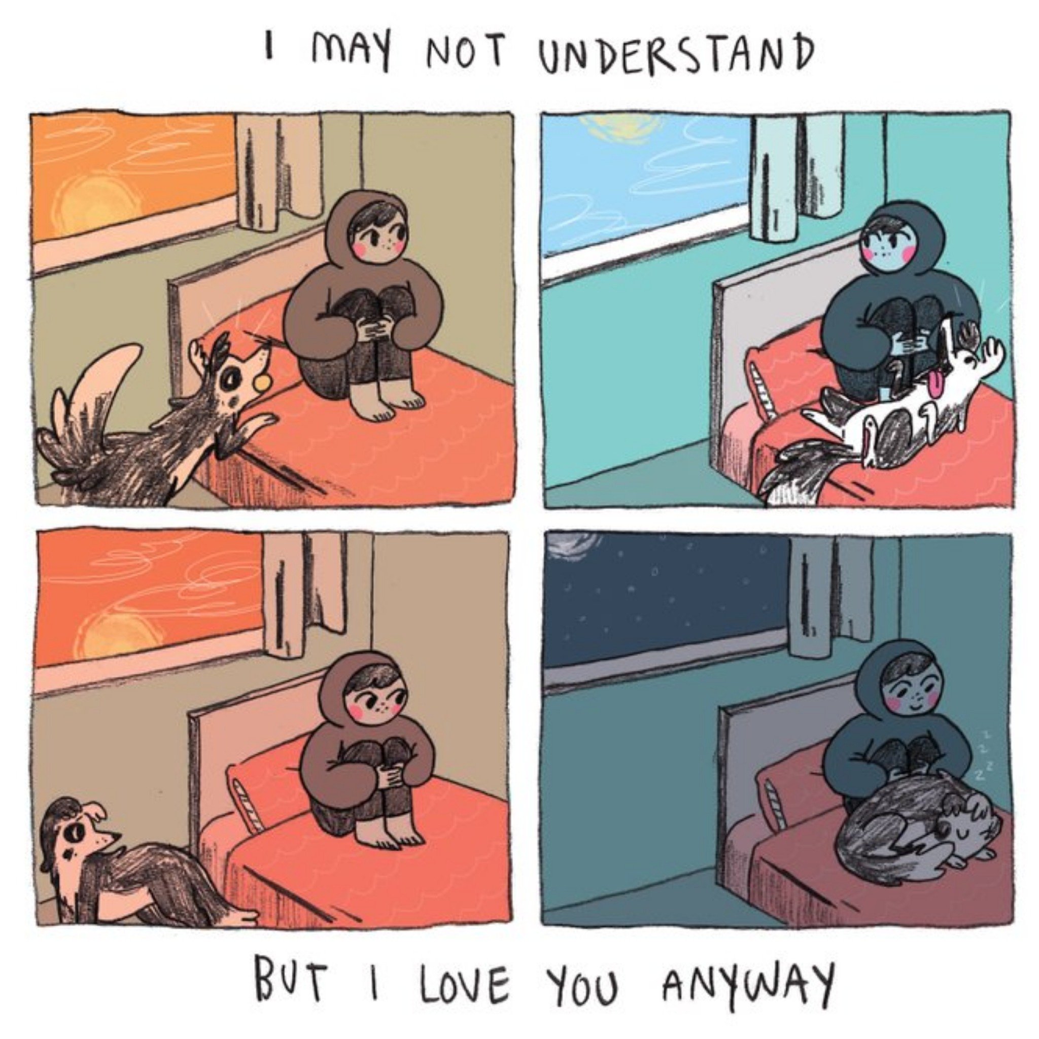 Moonpig I May Not Understand But I Love You Anyway Cartoon Card, Large
