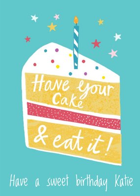 Retro Have Your Cake And Eat It Birthday Card
