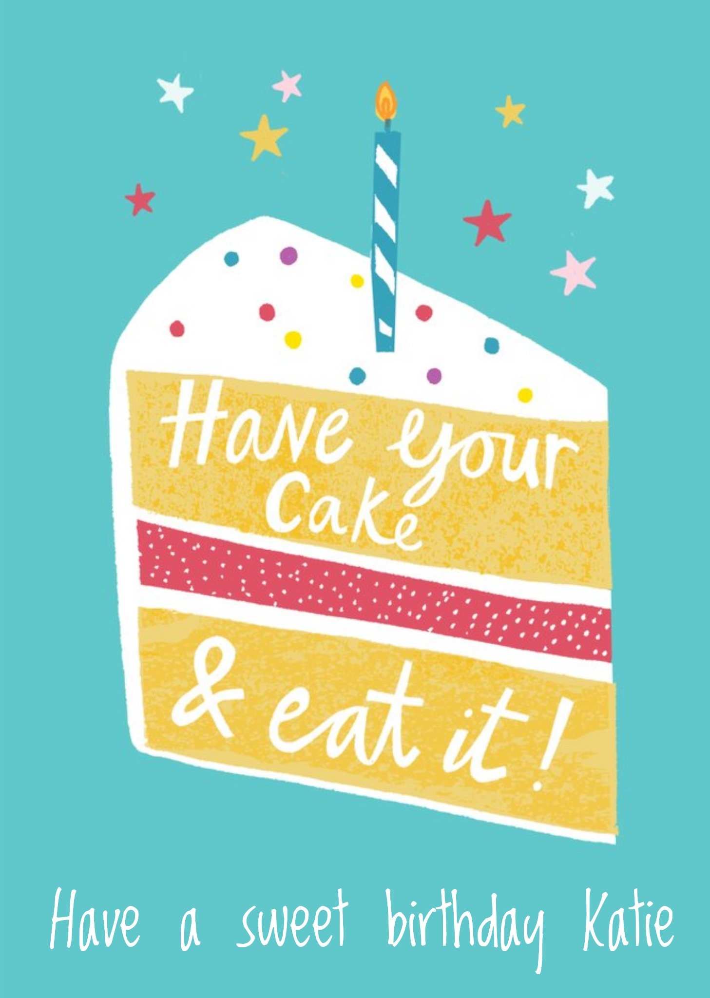 Retro Have Your Cake And Eat It Birthday Card Ecard