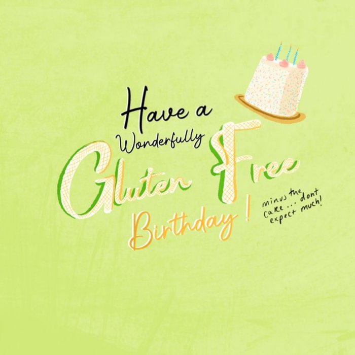 Katie Hickey Illustrations Funny Gluten Free Trendy Birthday Card