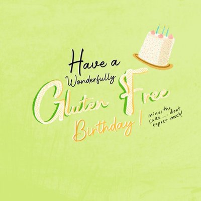 Katie Hickey Illustrations Funny Gluten Free Trendy Birthday Card
