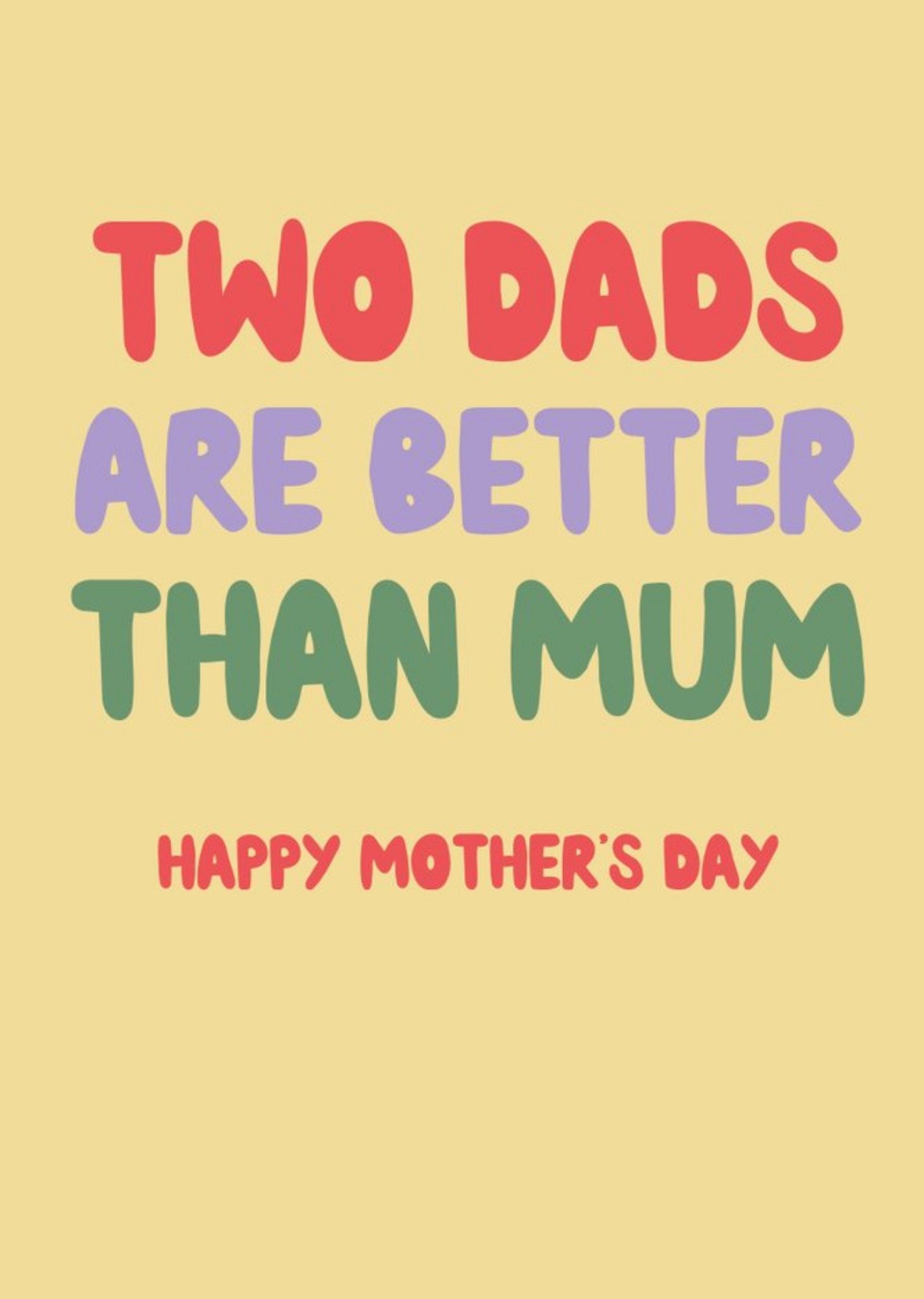 Just To Say By Chloe Allum Colourful Typographic LGBTQ+ Mother's Day Card