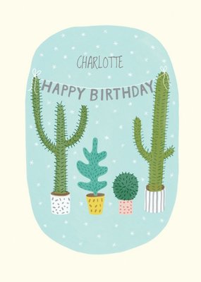 Cacti Personalised Birthday Card