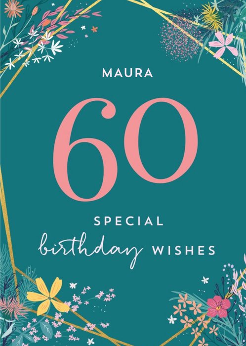 Pigment Floral Special Wishes 60th Birthday Card