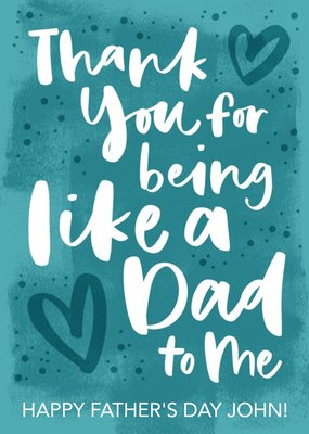 Modern Typographic Thank You For Being Like A Dad To Me Father's Day Card