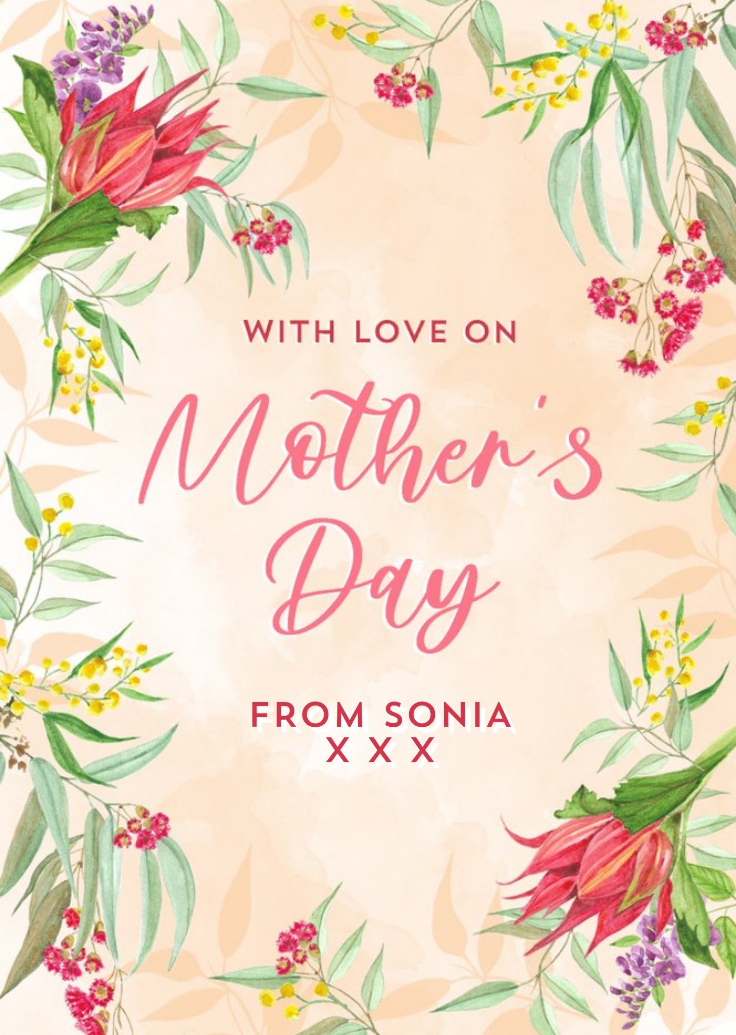 Moonpig Ivy Cottage Studio Sundae Mum Illustration Floral Mother's Day Card, Large