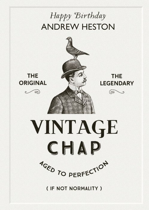 Vintage Chap Aged To Perfection Custom Name Card