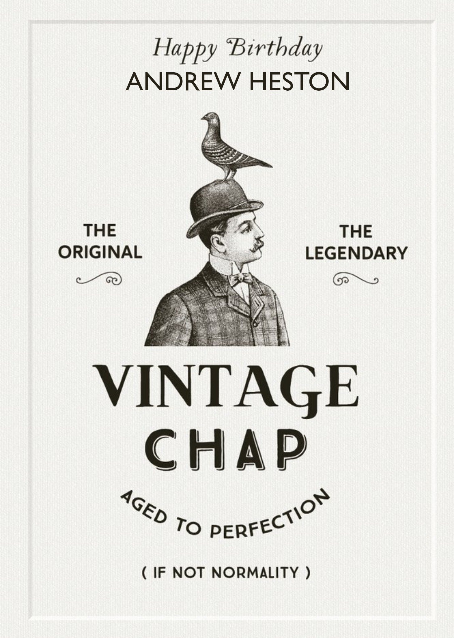 Vintage Chap Aged To Perfection Custom Name Card