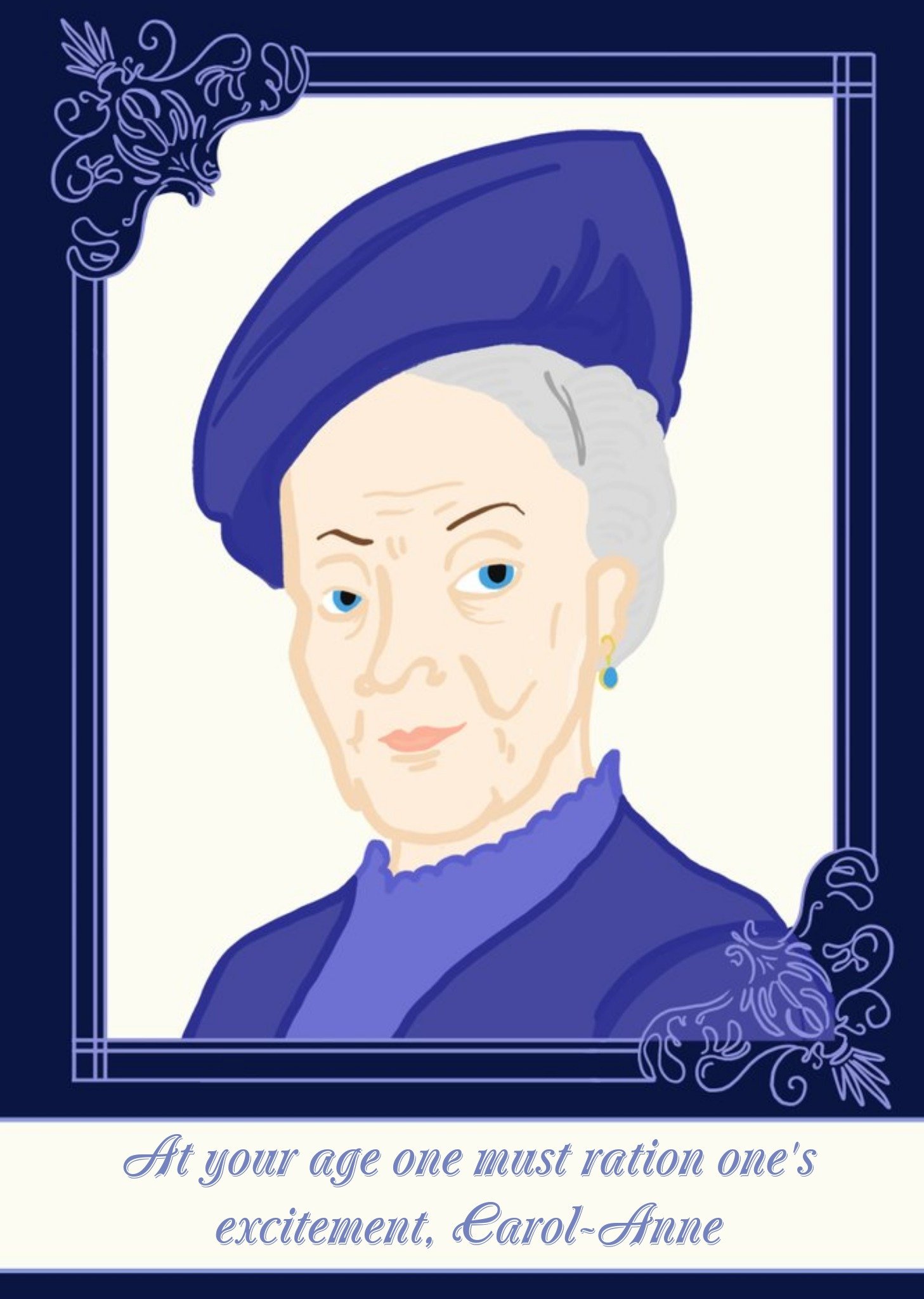 Other Funny Humour Comedy Downton Abbey Violet Crawley Old Age Joke Birthday Card, Large