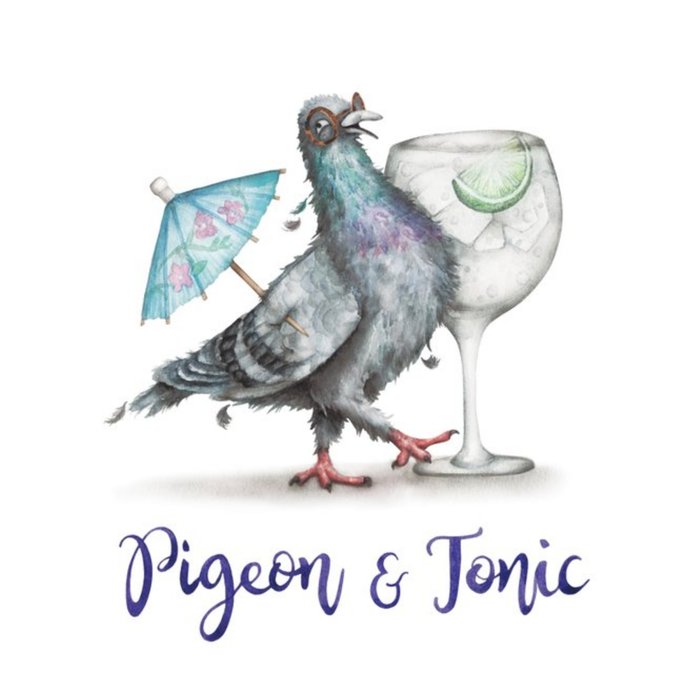 Pigeon and Tonic Funny Pun Card
