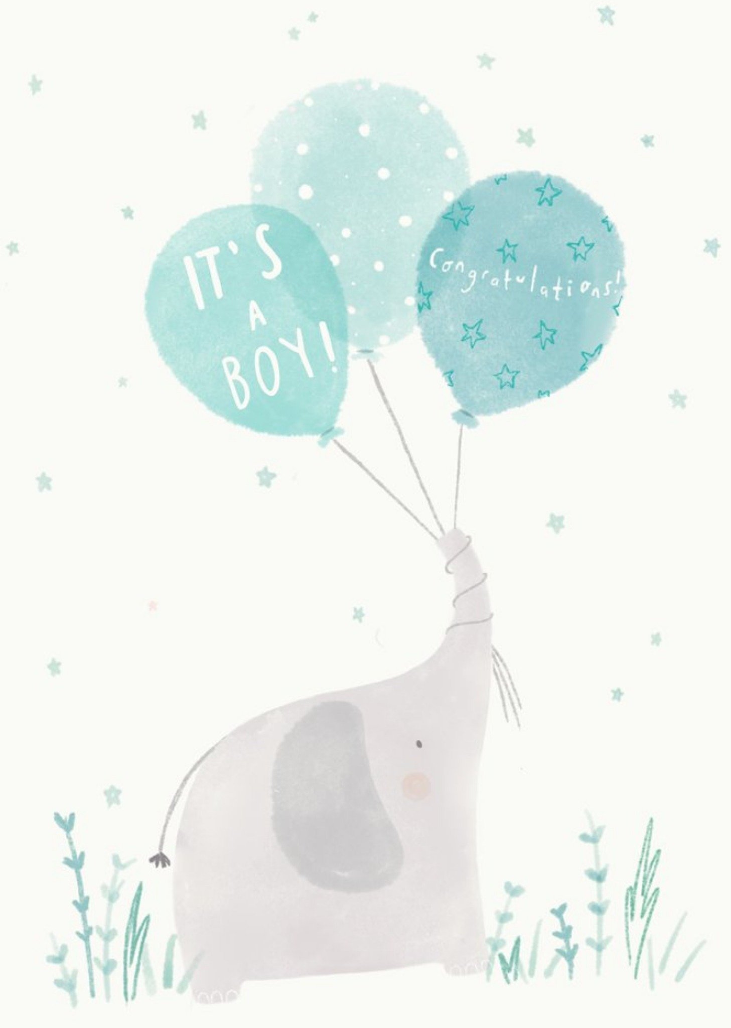 Moonpig Beth Fletcher Illustrations Cute Illustrated New Baby Boy Animals Card Ecard