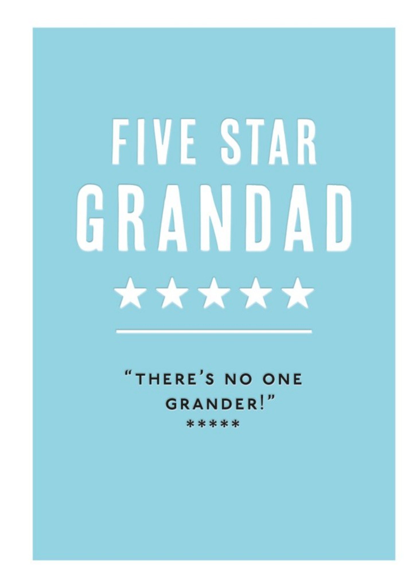 Moonpig Mungo And Shoddy Five Star Grandad Theres No One Grander Fathers Day Card, Large
