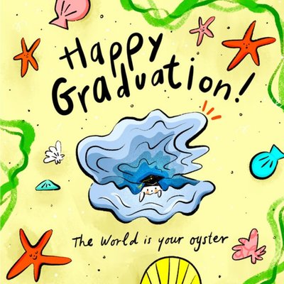 Bronagh Lee Illustration Oyster Congratulations Graduation Card