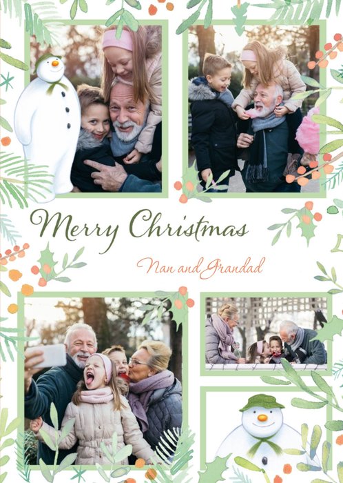The Snowman Merry Christmas To Nan And Grandad Photo Upload Christmas Card
