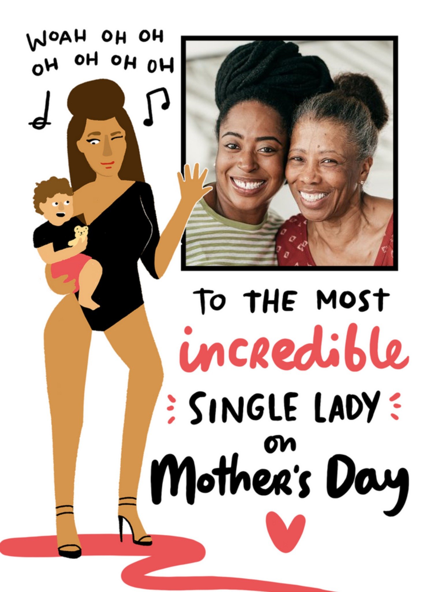 Moonpig Illustrated Single Lady Mothers Day Card Ecard