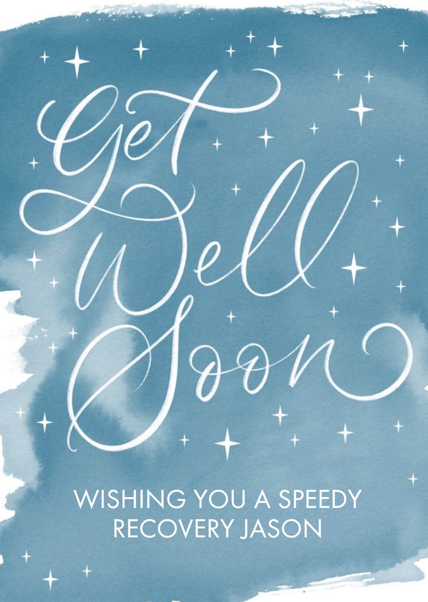 Letters By Julia Calligraphy And Stars Get Well Soon Card, Large