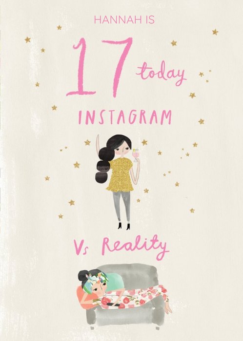 Pigment Hey Girl Character Instagram Vs Reality Birthday Card
