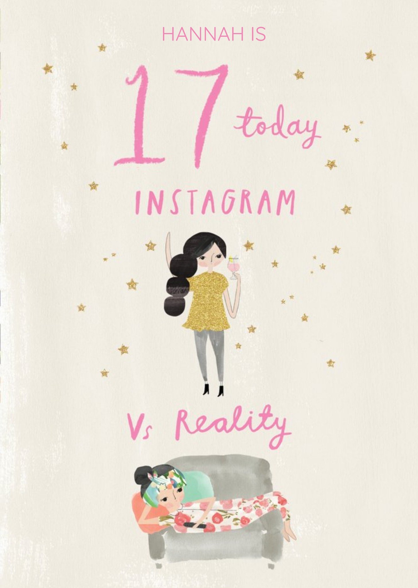 Other Pigment Hey Girl Character Instagram Vs Reality Birthday Card Ecard