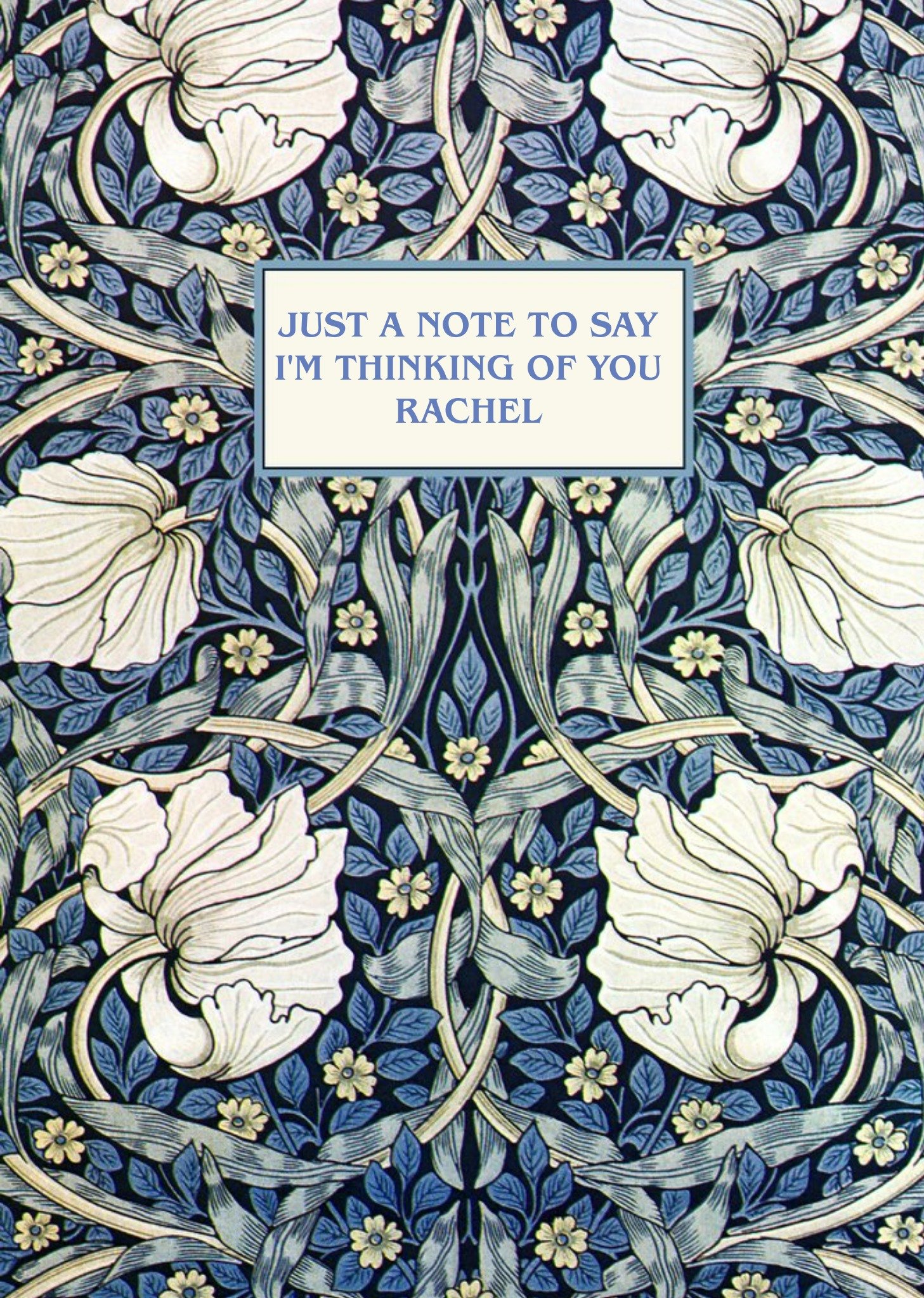 Mary Evans Floral Just A Note To Say I'm Thinking About You Art Card Ecard