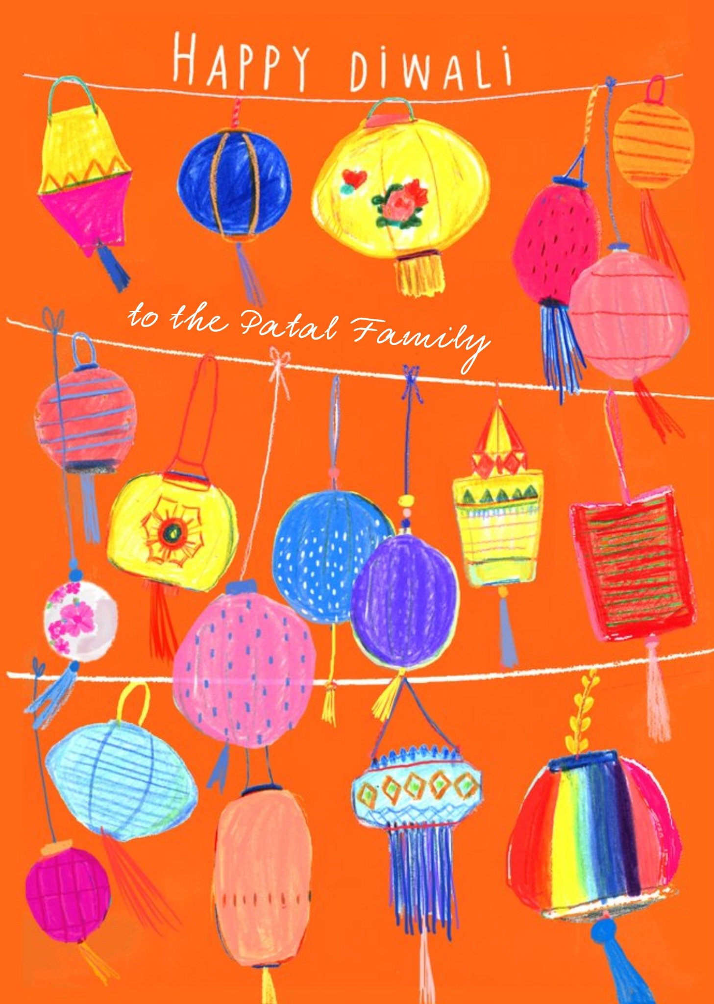 Hand Drawn Personalised Diwali Card Ecard