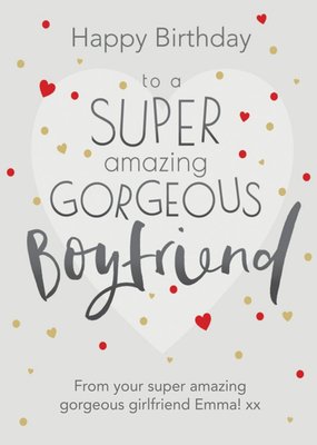 Clintons Fun Boyfriend Love Hearts Birthday Cute Card