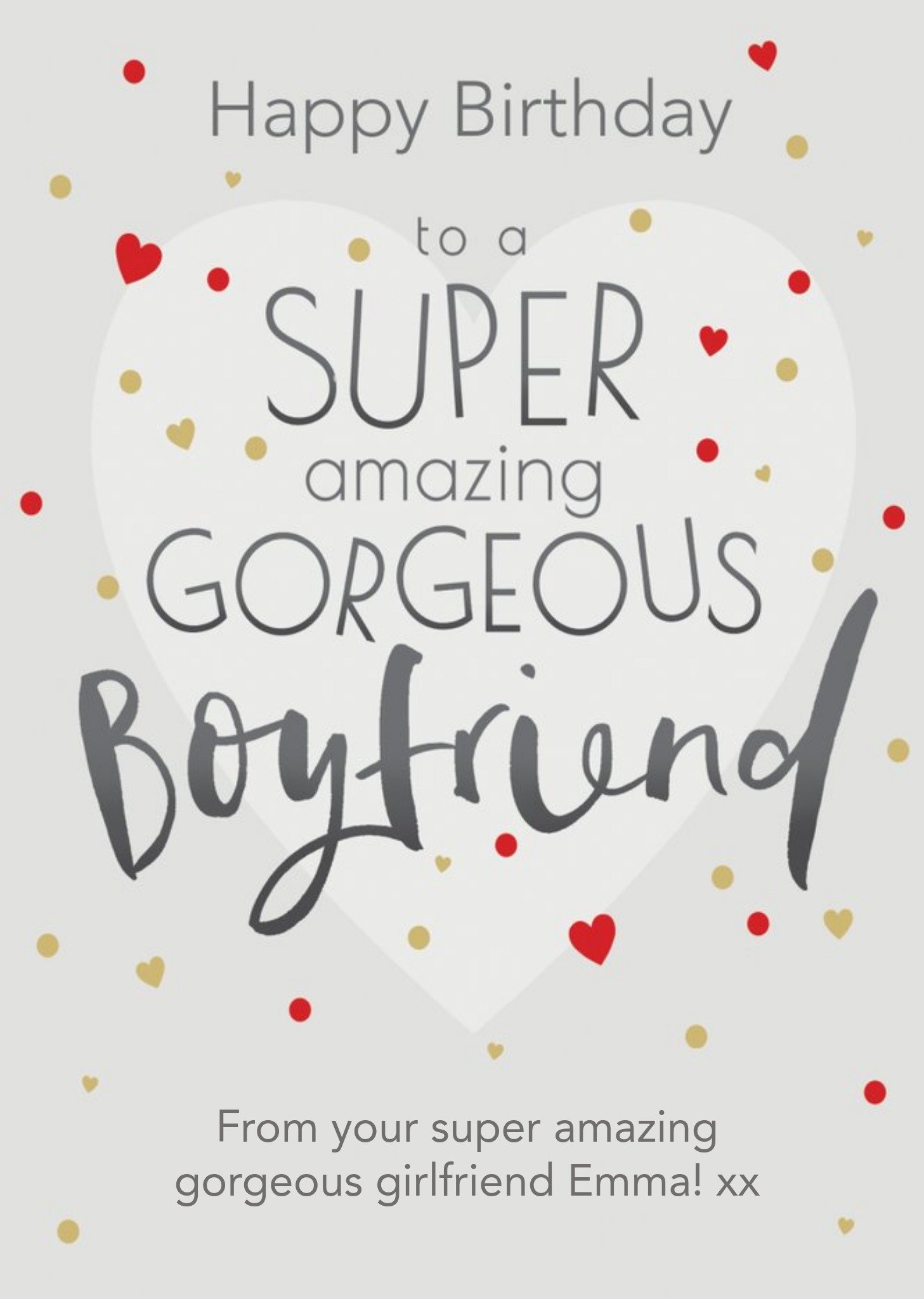 Clintons Fun Boyfriend Love Hearts Birthday Cute Card Ecard