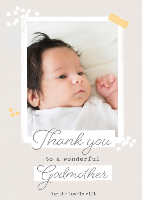 Thank You To A Wonderful Godmother Photo Upload Card