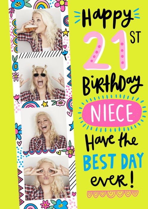 Happy 21st Birthday Niece Photo Uplaod Birthday Card