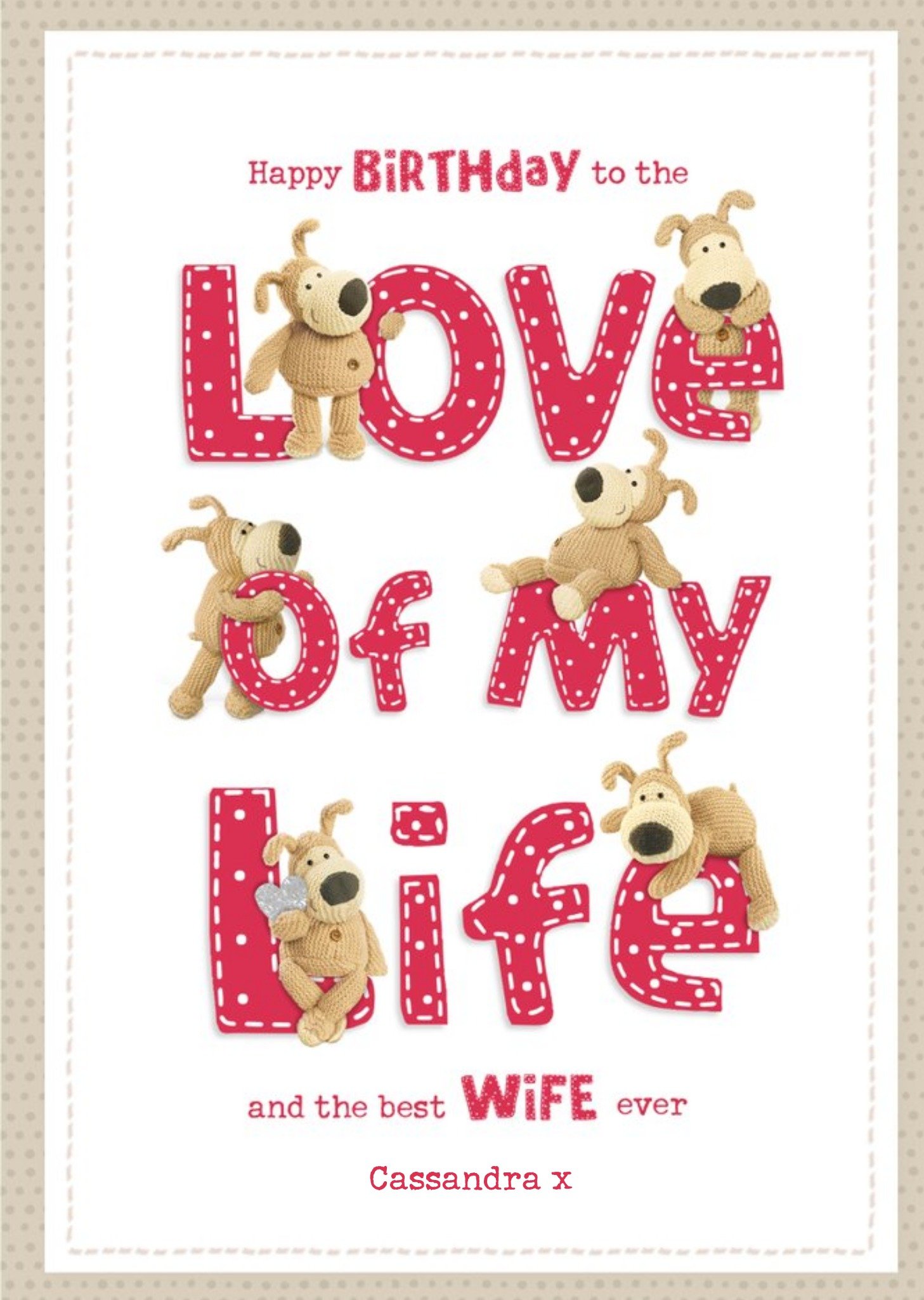 Boofle To The Love Of My Life Best Wife Birthday Card, Large