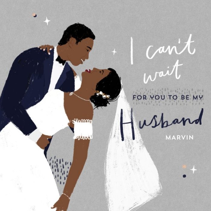 Character Illustration Husband To Be Wedding Card
