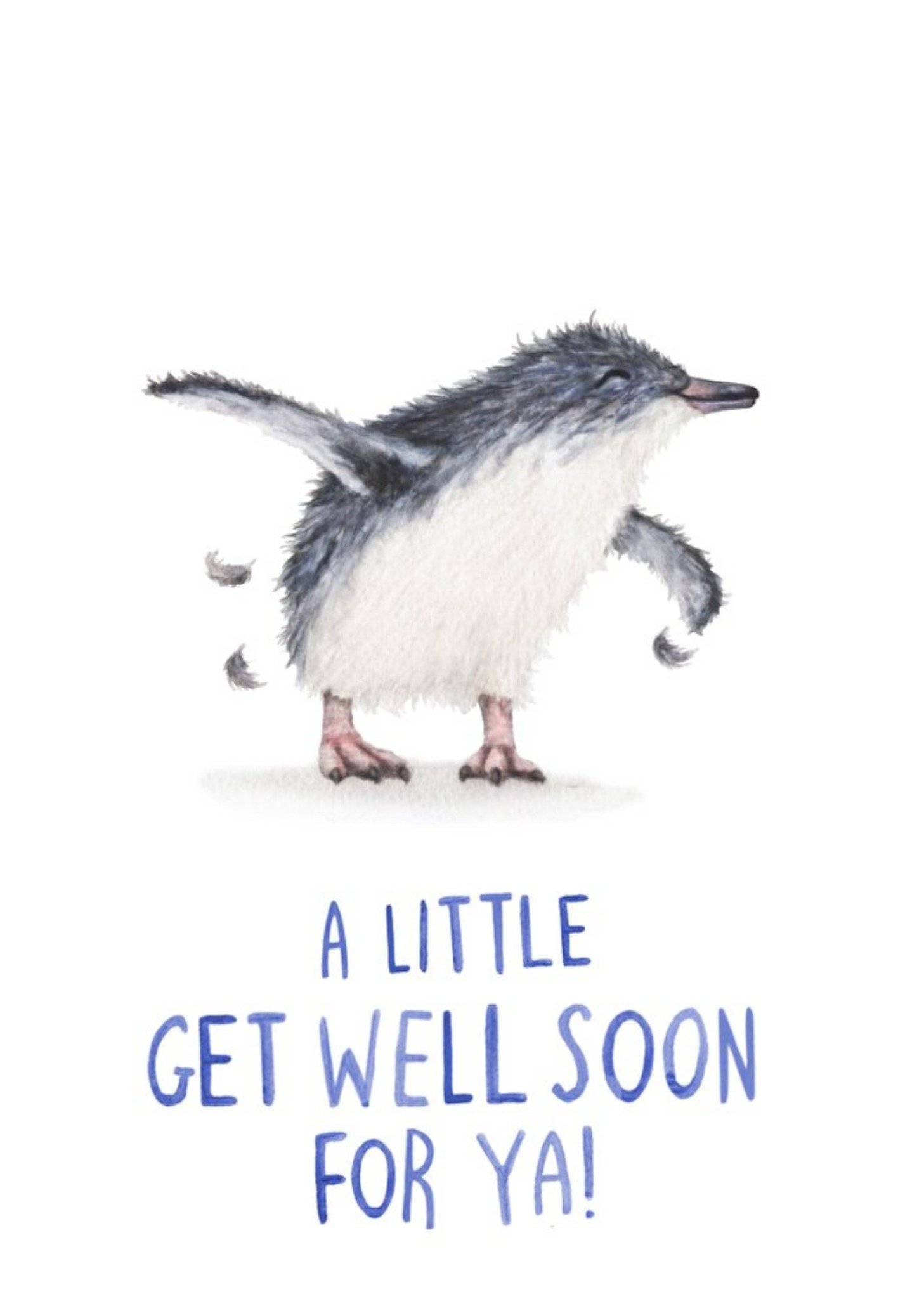 Moonpig Illustration Of A Baby Penguin Get Well Soon Card, Large