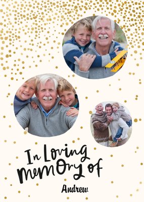 Photo Upload Gold Spots Editable Sympathy Card