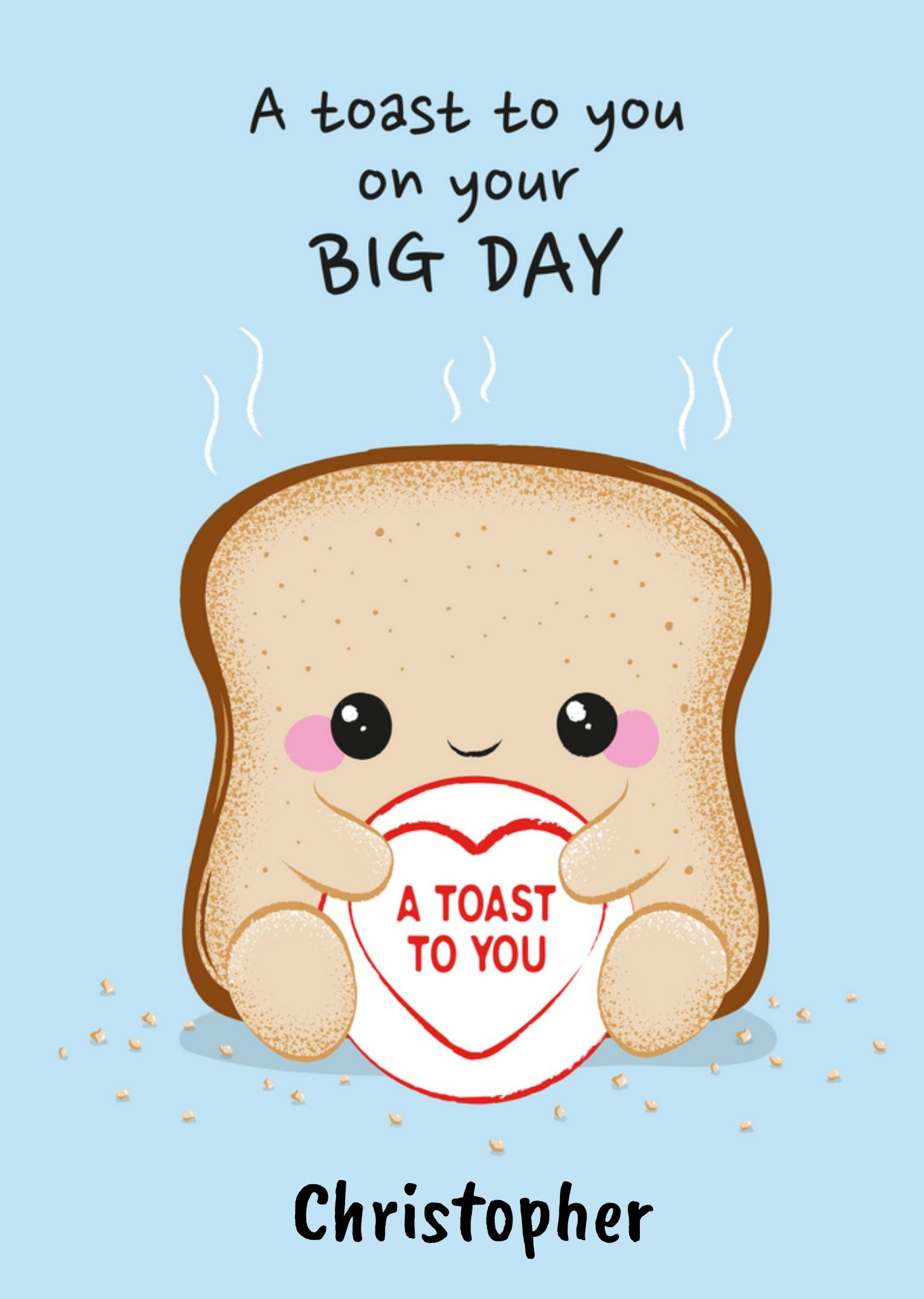 Swizzels Love Hearts Swizzels Posh Paws Cute Toast To You On Your Big Day Card, Large