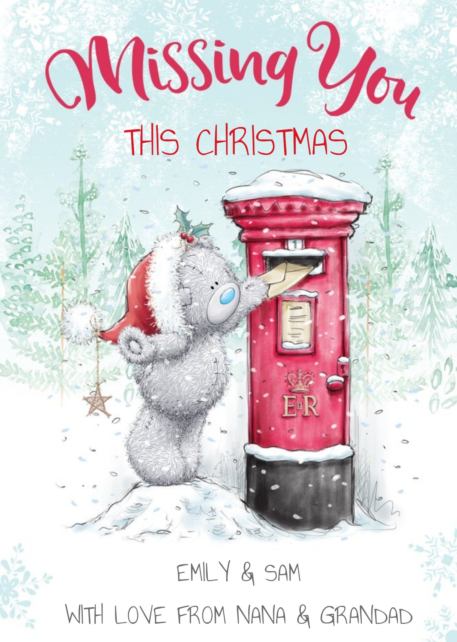 Me To You Tatty Teddy Missing You Isolation Christmas Card