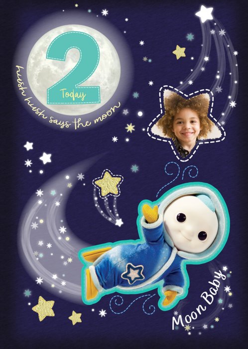 Moon And Me 2 Today Moon Baby Photo Upload Birthday Card