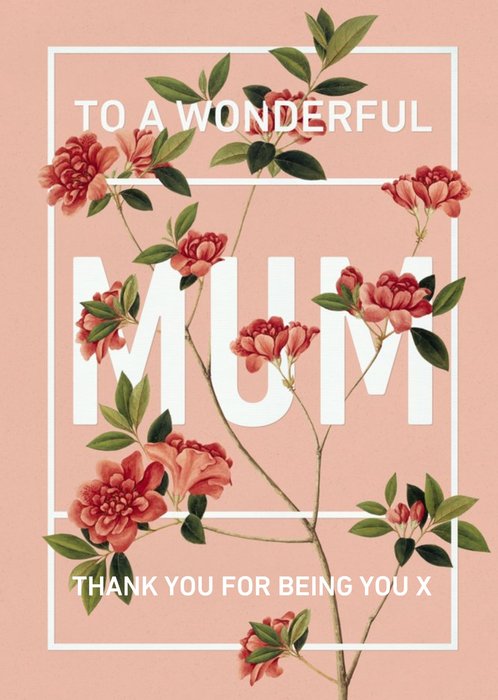 Mother's Day Card - To A Wonderful Mum
