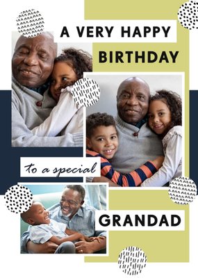 Photo Collage With Geometric Shapes Grandad's Photo Upload Birthday Card