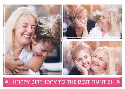 Birthday Card - Photo Upload Card - The Best Auntie