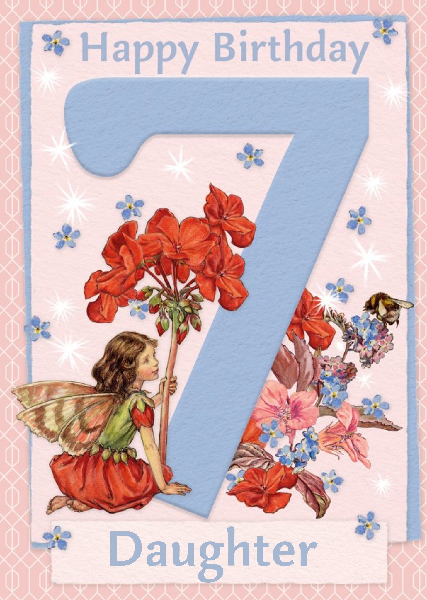 Flower Fairies Daughter 7th Birthday Card Ecard