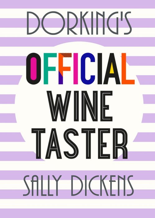 Personalised Official Wine Taster Card