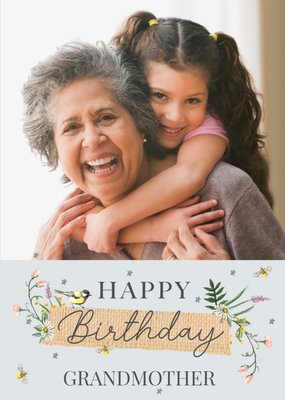 Okey Dokey Design Happy Birthday Grandmother Photo Upload card