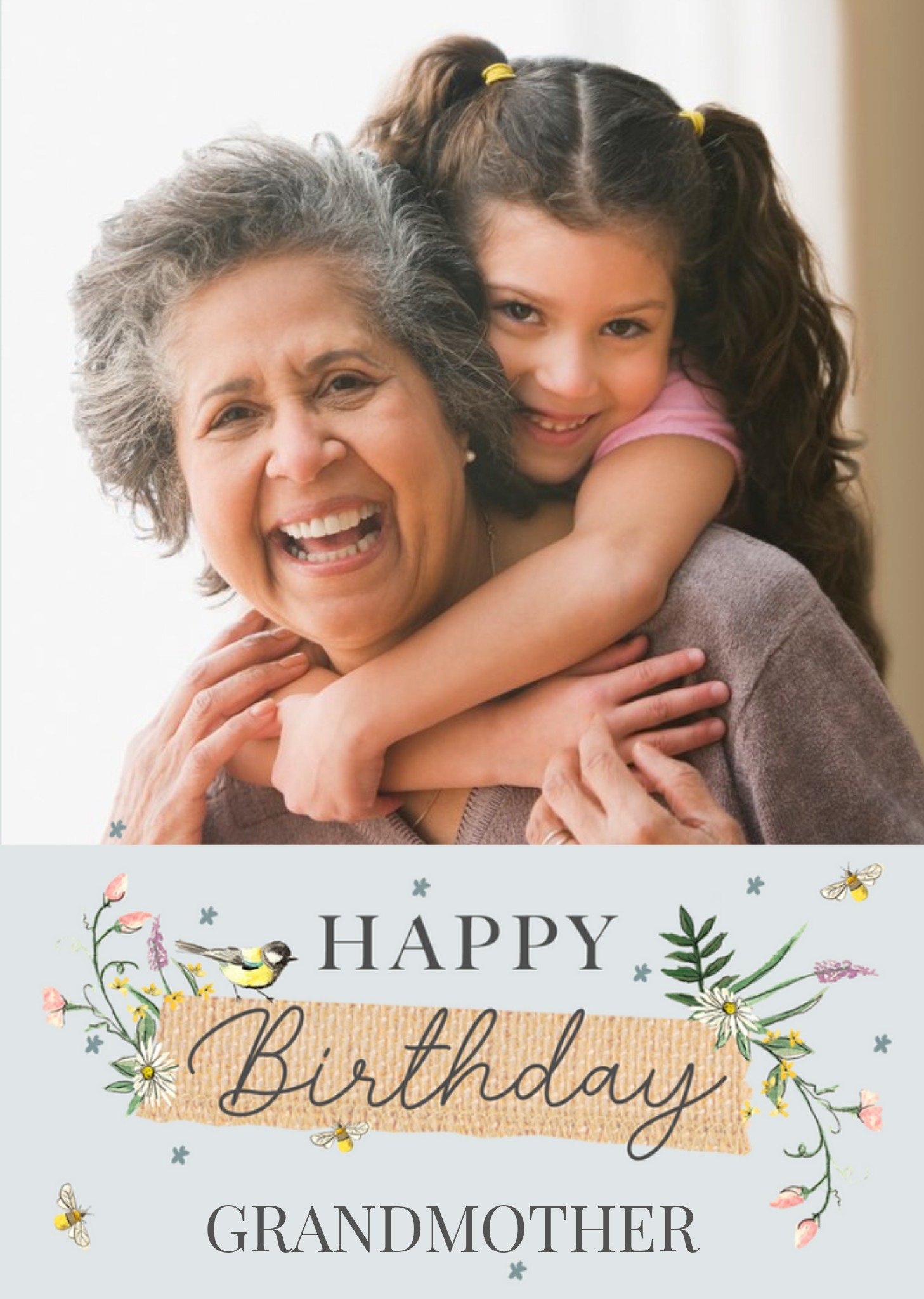 Moonpig Okey Dokey Design Happy Birthday Grandmother Photo Upload Card, Large