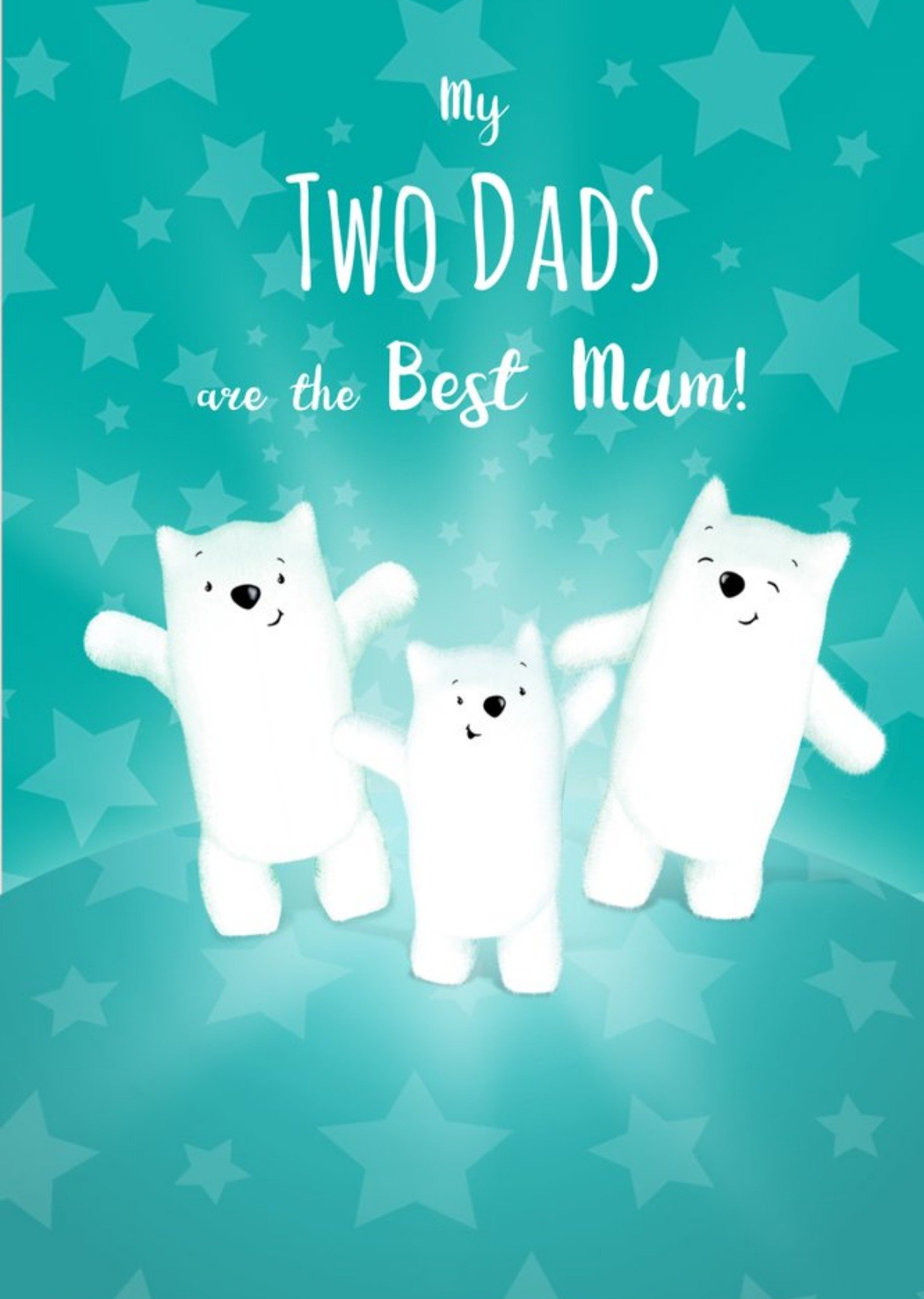 Moonpig Meecadoo Two Dads Are The Best Mum Polar Bear Card, Large