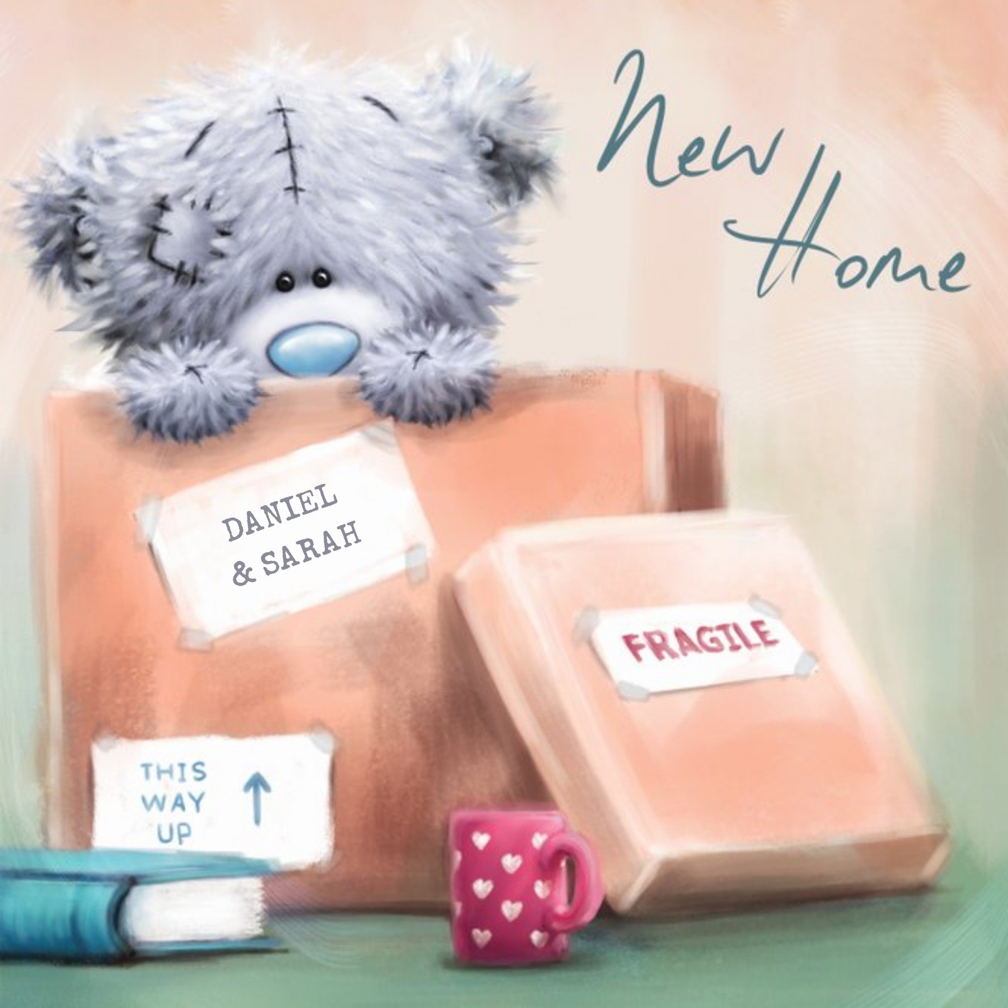 Me To You Tatty Teddy In A Box Personalised New Home Card, Large