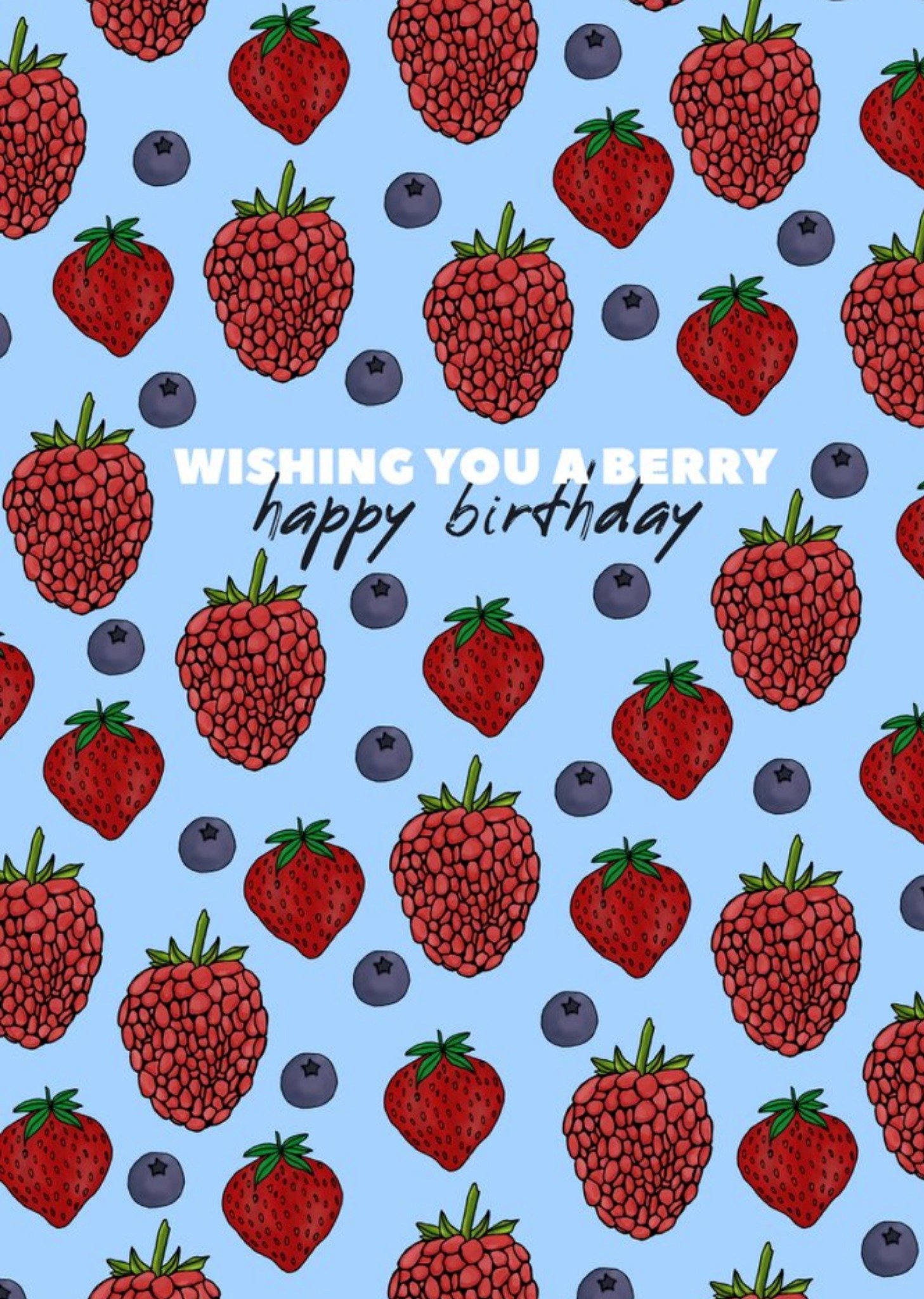 Moonpig Illustration Wishing You A Berry Happy Birthday Card, Large